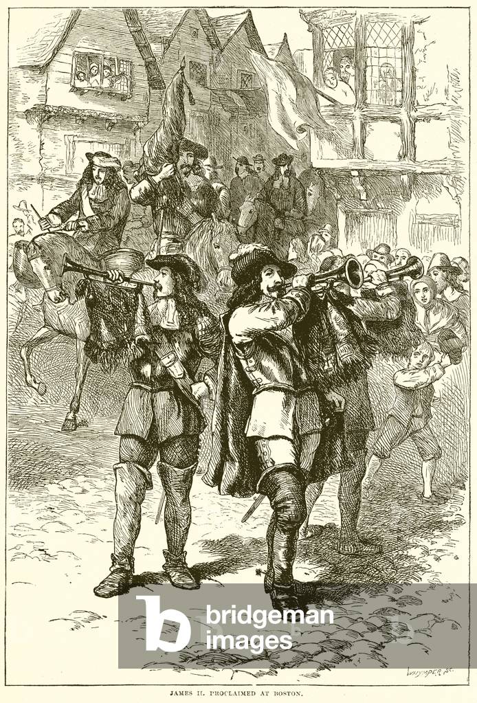 James II. proclaimed at Boston (engraving)