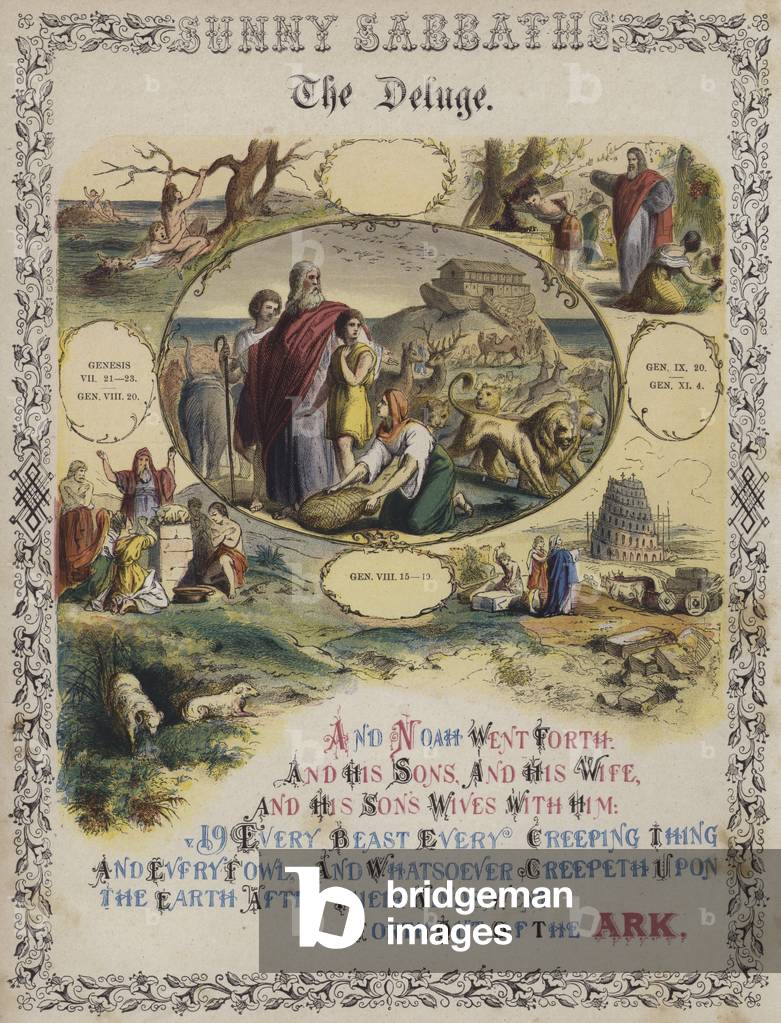 The Deluge (coloured engraving)