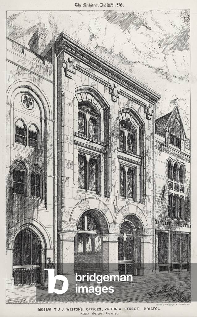 Messrs T and J Weston's Offices, Victoria Street, Bristol (engraving)