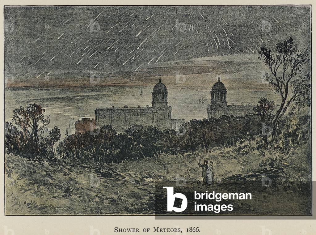 Shower of Meteors, 1866 (colour litho)