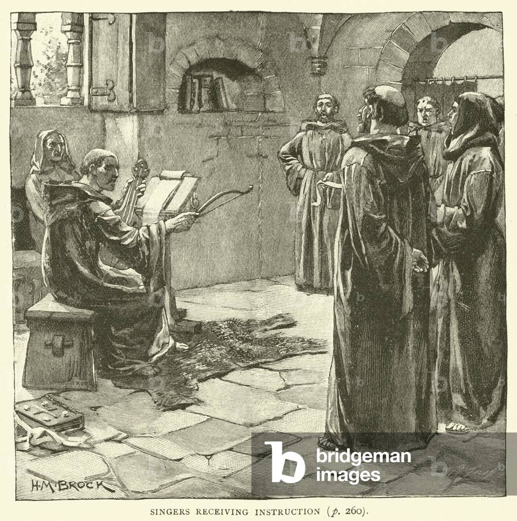 Singers receiving instruction (engraving)
