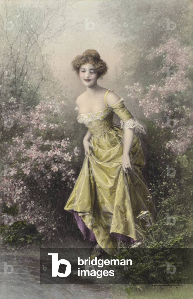 Girl in yellow (colour litho)