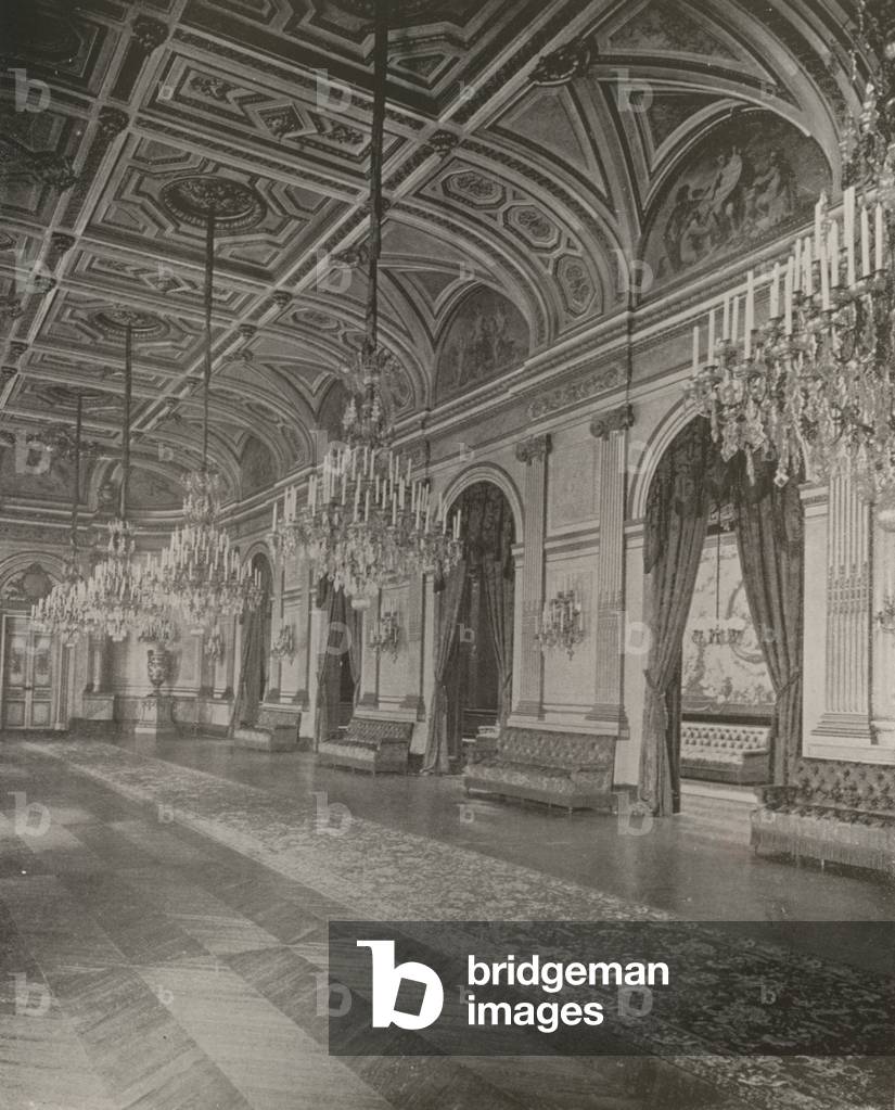 Paris: Salle des Fetes, Palais Bourbon (b/w photo)