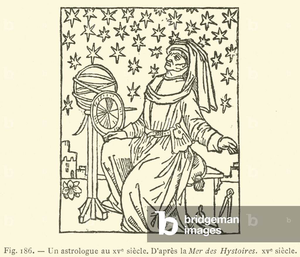 Un astrologue au XVe siecle (engraving)