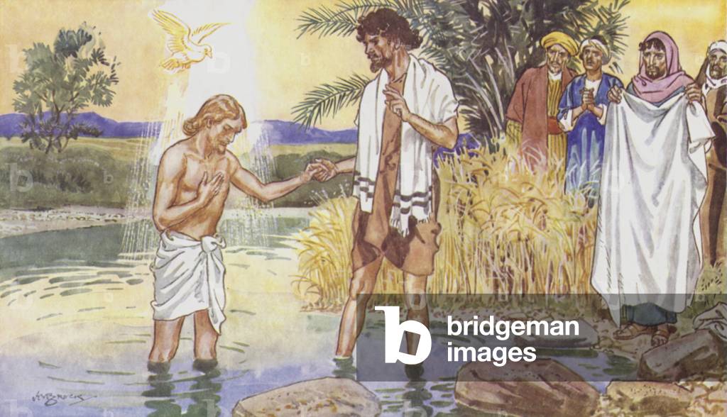 The Baptism of Jesus (colour litho)