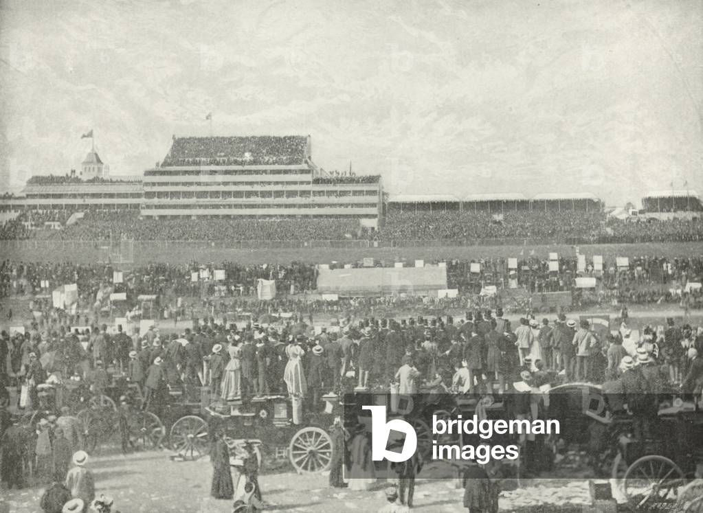 Derby Day at Epsom (b/w photo)