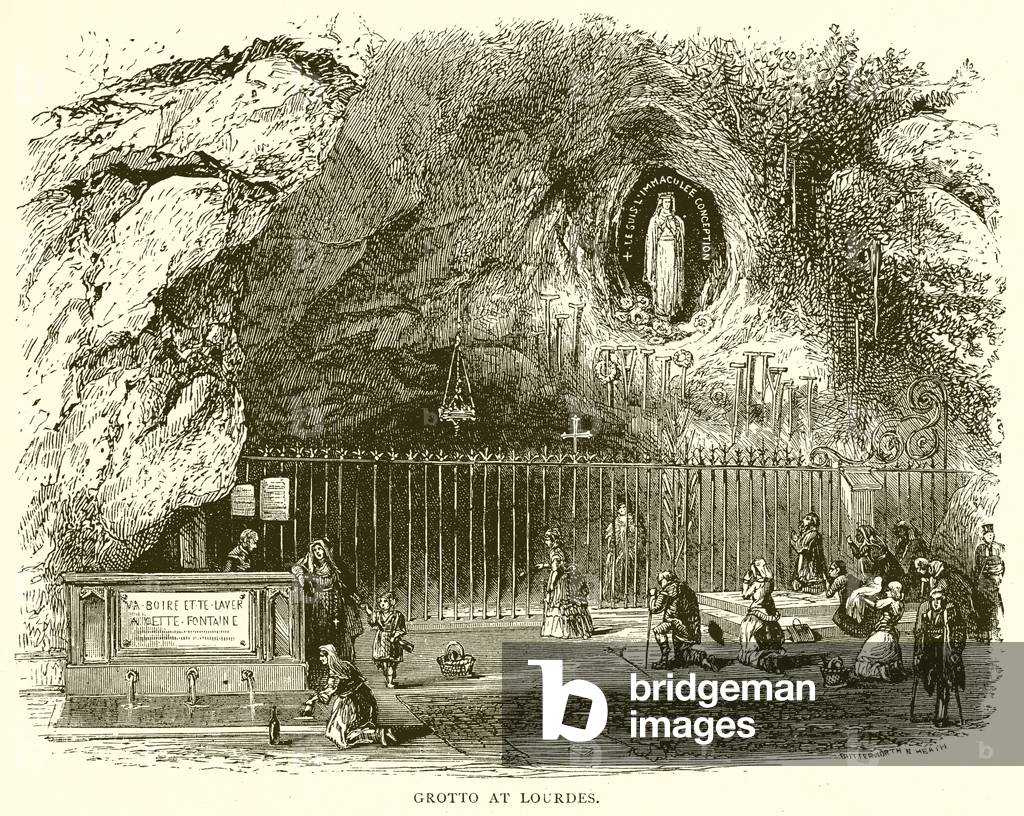Grotto at Lourdes (engraving)