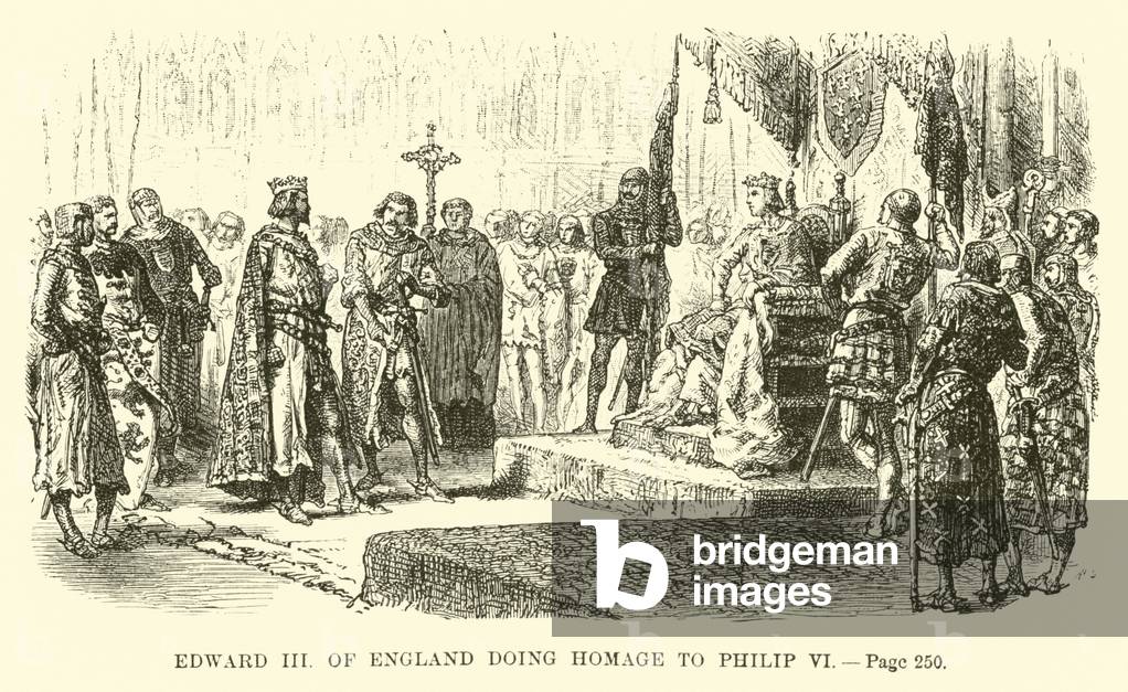 Edward III of England doing homage to Philip VI (engraving)