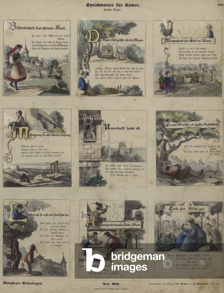 Proverbs for children (coloured engraving)