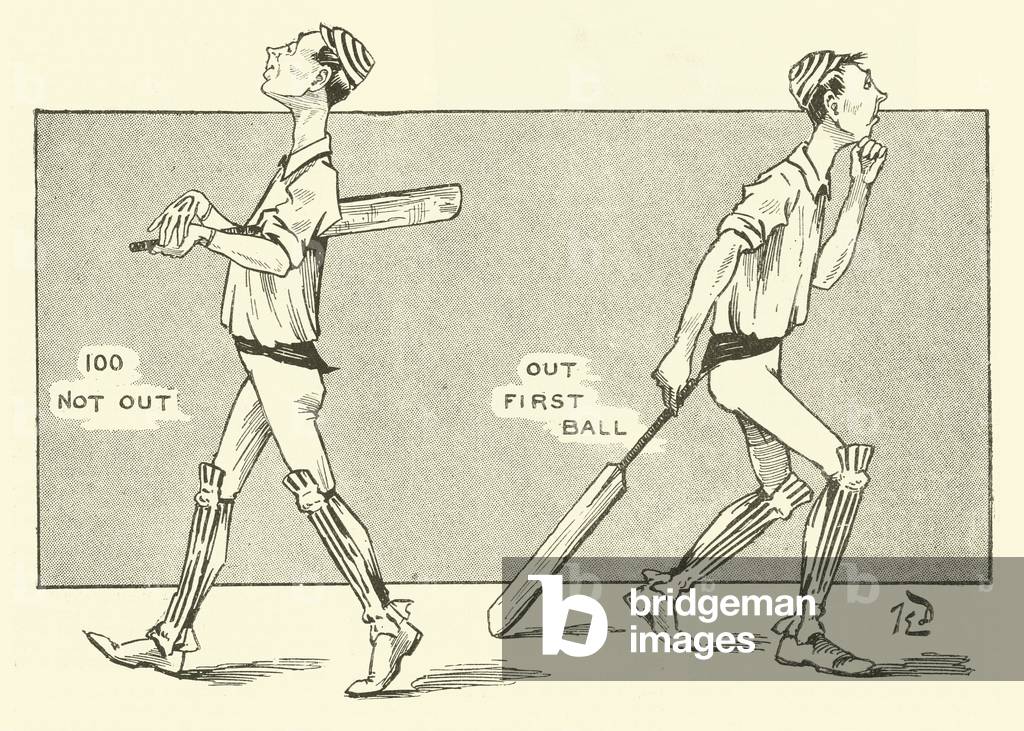 100 Not Out, Out First Ball (engraving)