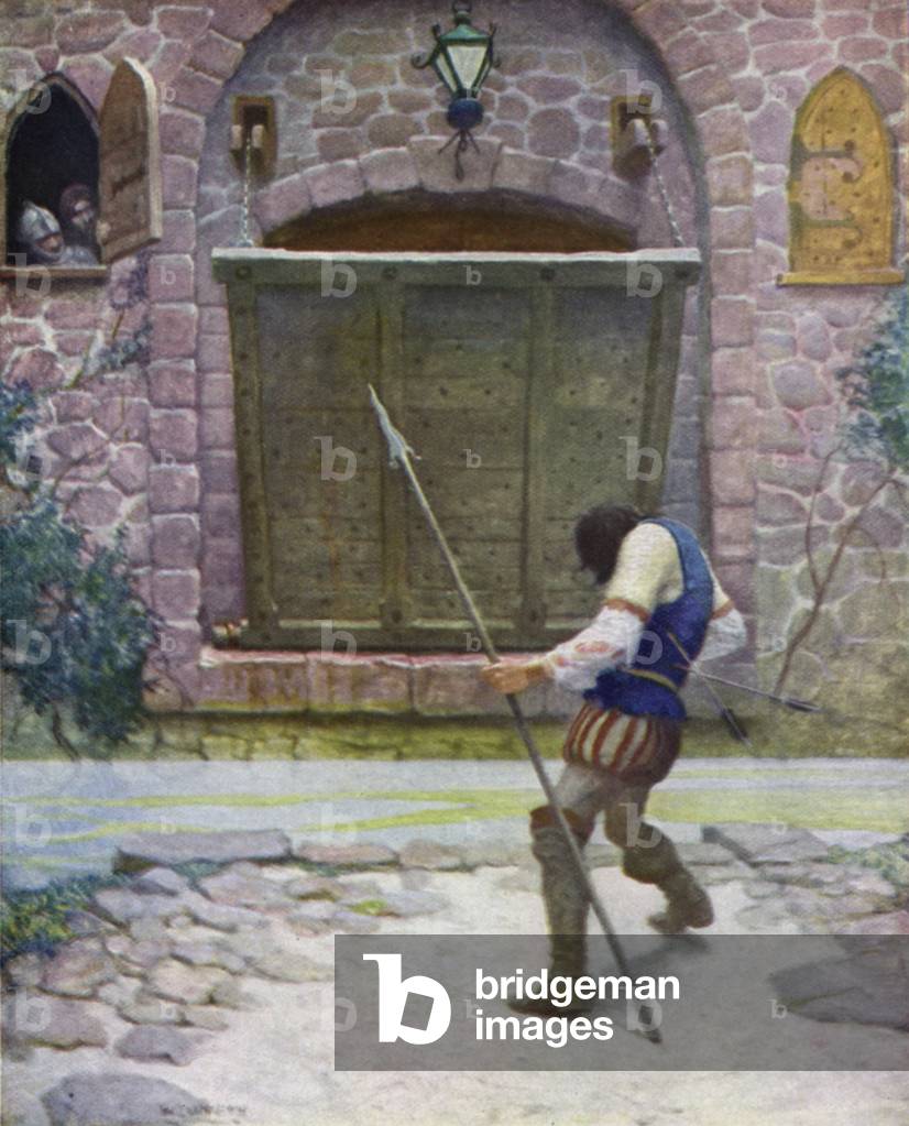 Illustration for The Black Arrow by Robert Louis Stevenson (colour litho)