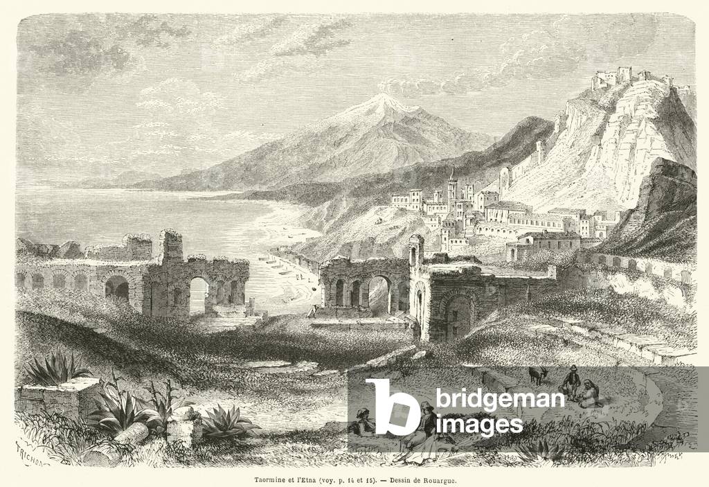 Taormine et l'Etna (engraving)