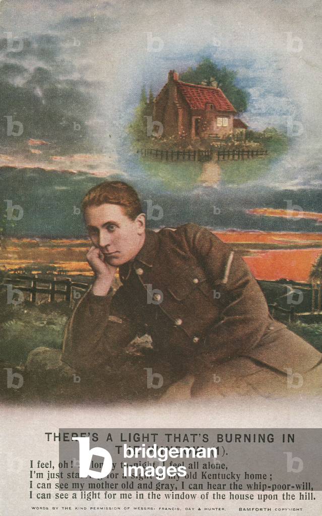 Daydreaming soldier (colour photo)