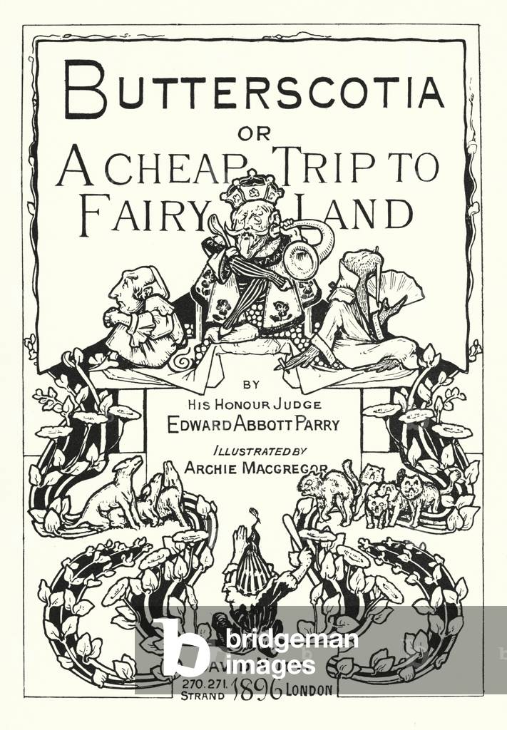 Title-page illustration for Butterscotia or A Cheap Trip to Fairy Land (litho)
