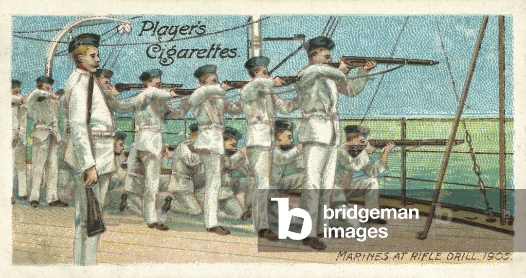Marines at rifle drill, 1905 (chromolitho)
