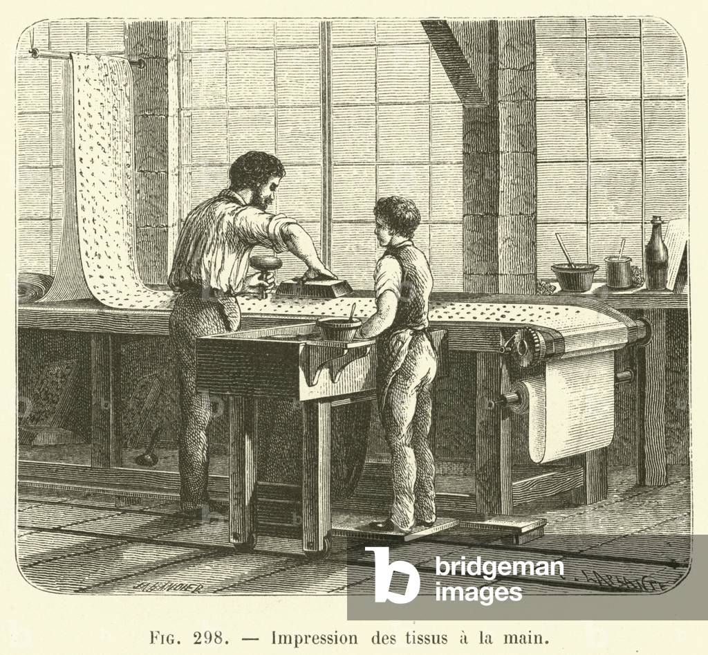 Impression des tissus a la main (engraving)