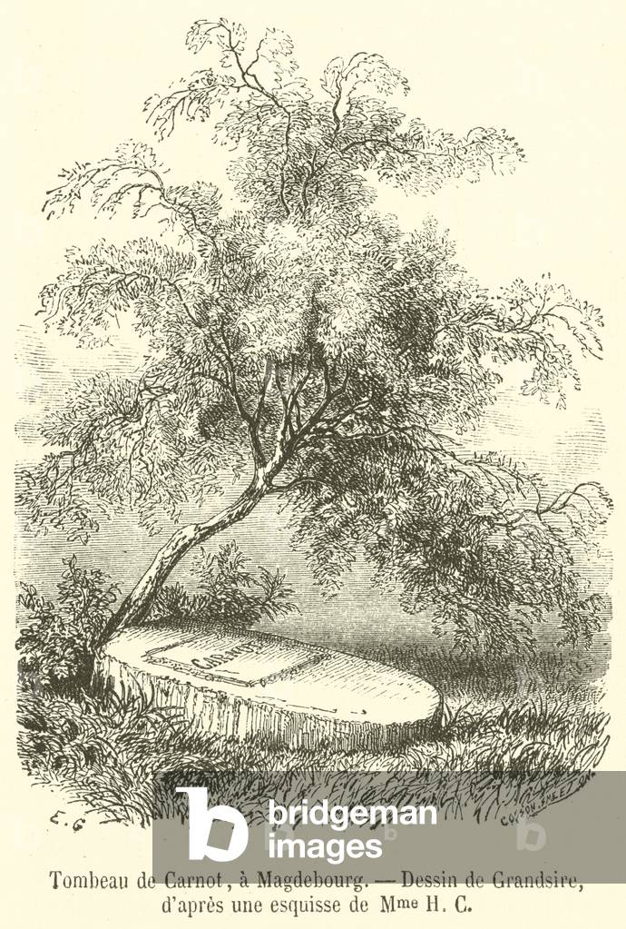 Tombeau de Carnot, a Magdebourg (engraving)