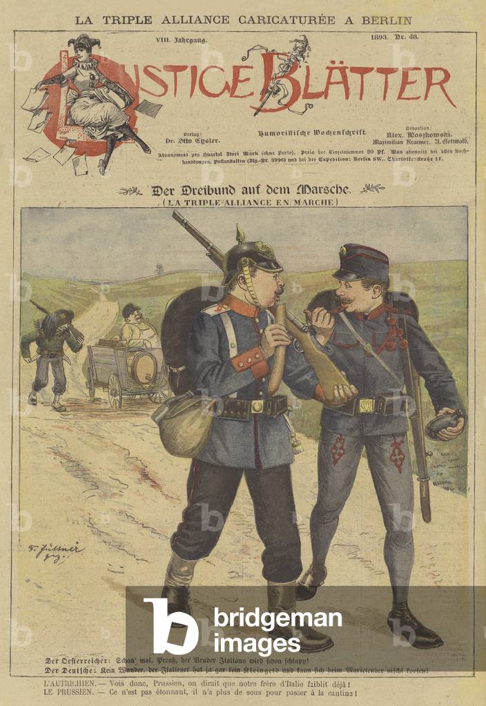 The Triple Alliance caricatured in Berlin (colour litho)