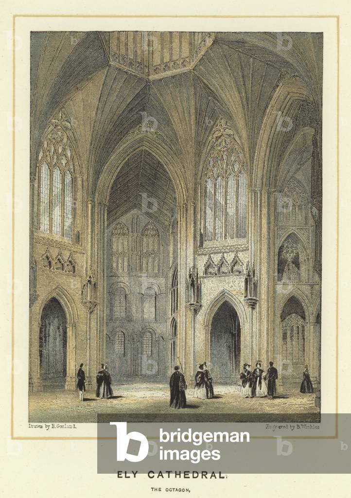 Ely Cathedral, the octagon (colour litho)