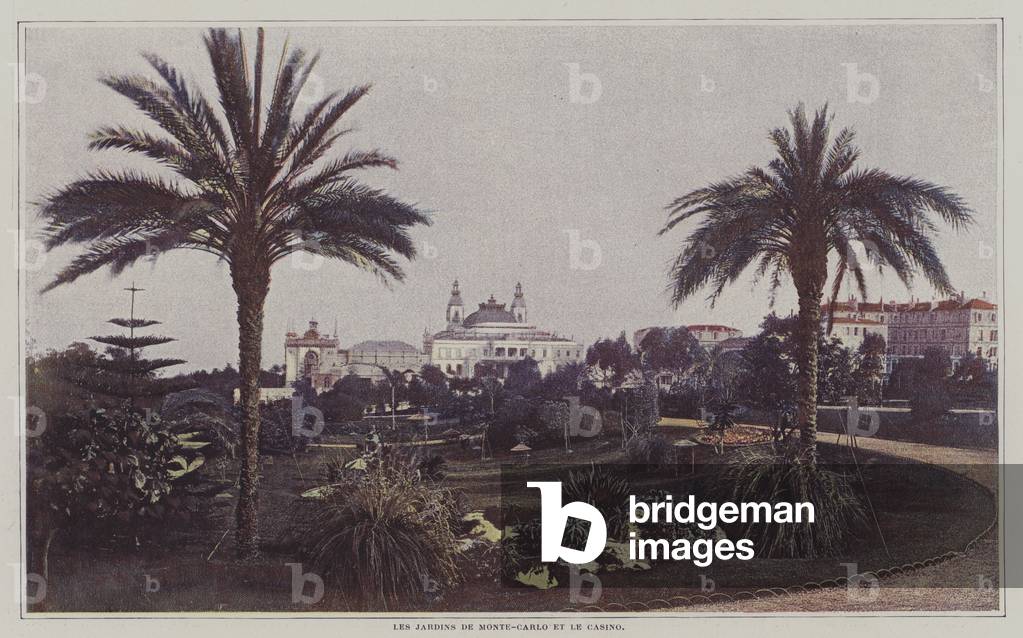The Gardens of Monte Carlo and the Casino, Monaco (colour photo)