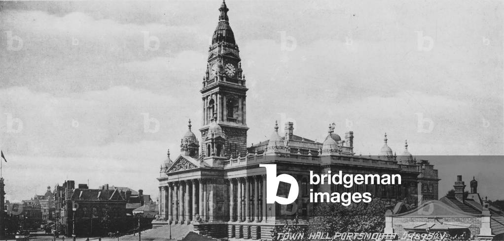 Town Hall, Portsmouth (b/w photo)