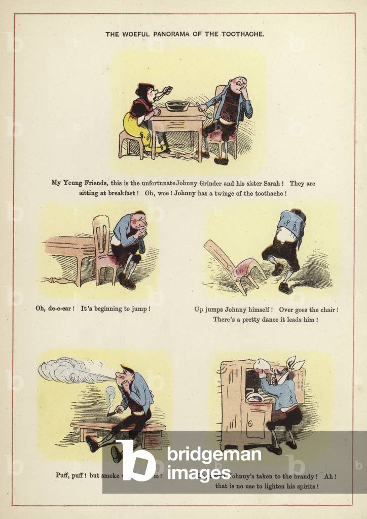 The woeful panorama of the toothache (colour litho)