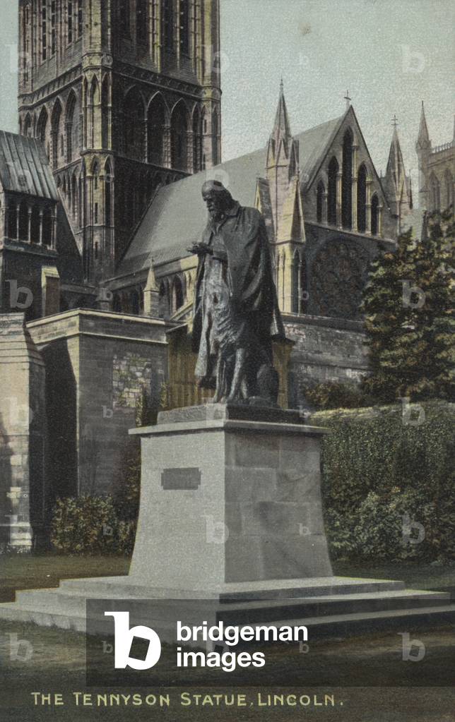 The Tennyson Statue, Lincoln (colour photo)