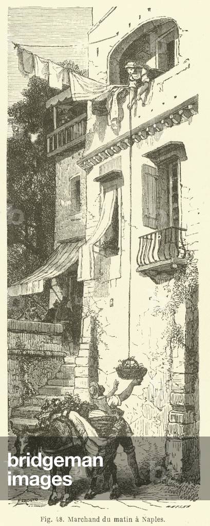 Marchand du matin a Naples (engraving)