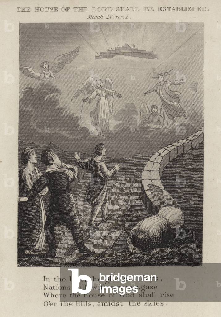 The house of the Lord shall be established, Micah IV, ver 1 (engraving)
