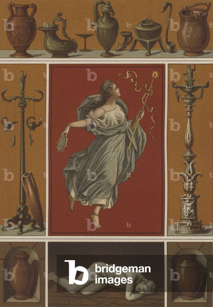 Archaeological finds from Pompeii (chromolitho)