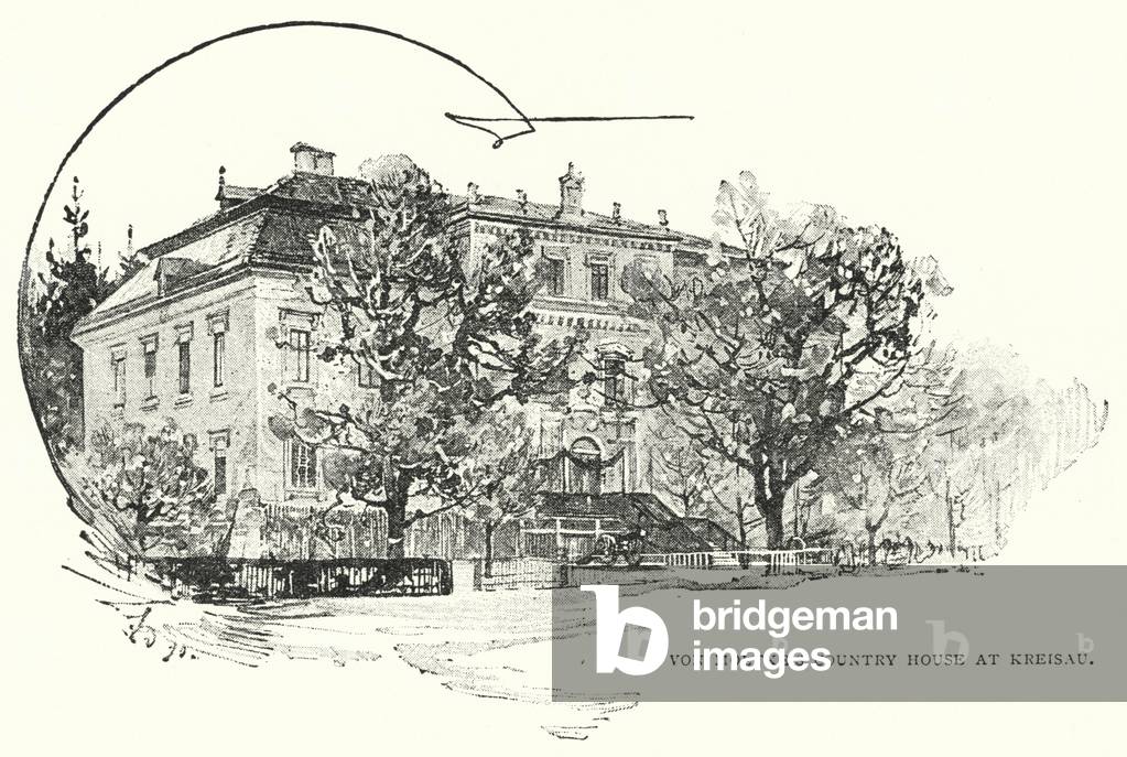 Von Moltke's Country House at Kreisau (engraving)