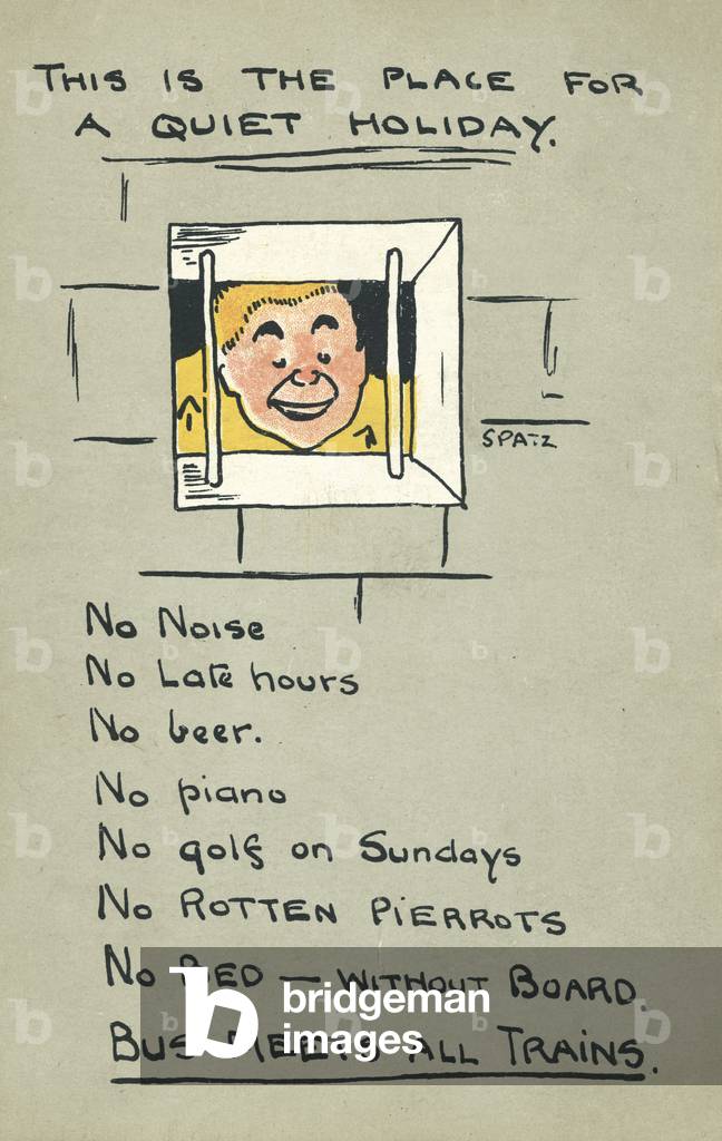 Man in prison (colour litho)