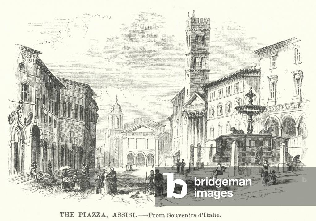 The Piazza, Assisi (engraving)