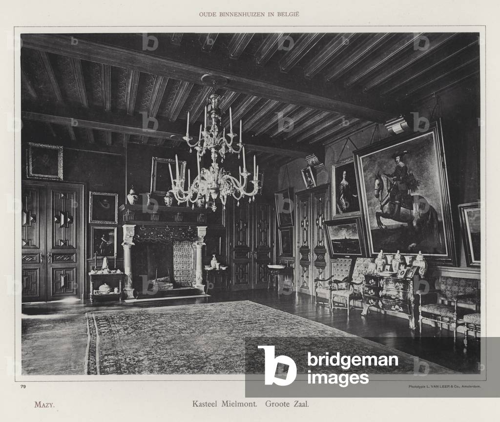 Mazy, Kasteel Mielmont, Groote Zaal (b/w photo)