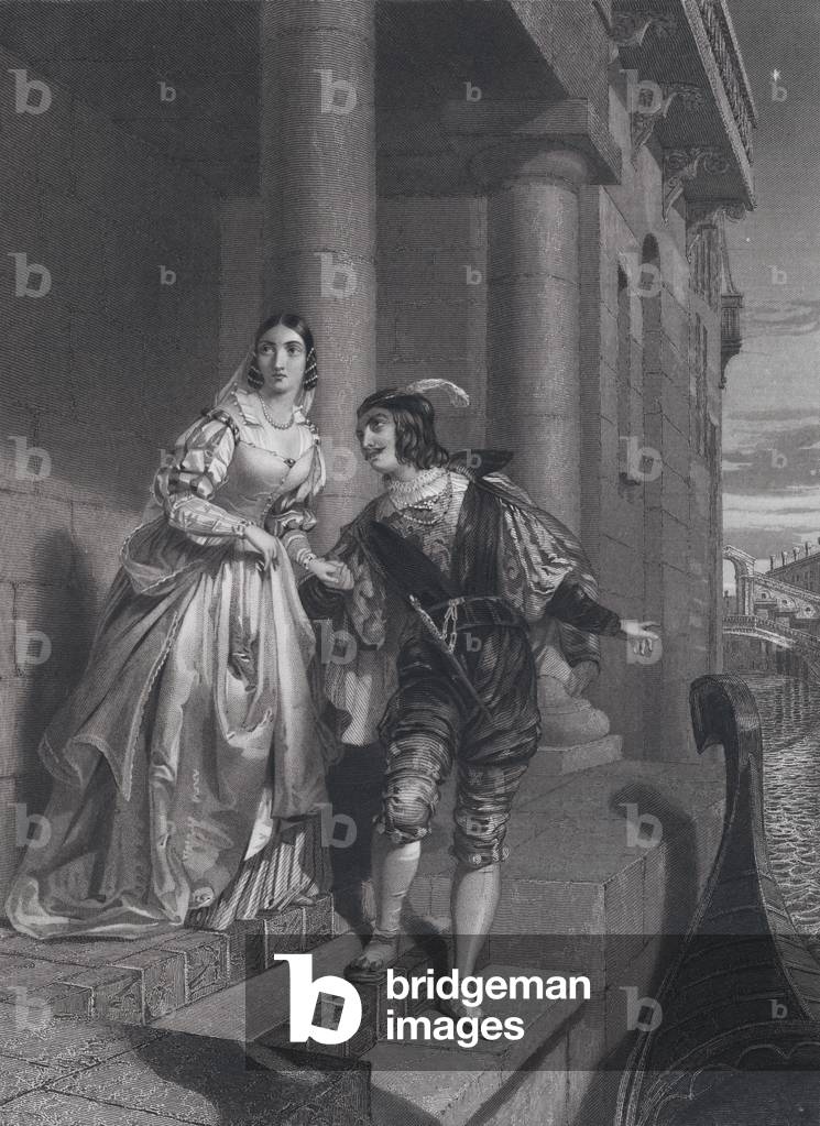 Elopement of Bianca Cappello and Francesco I de' Medici, 1840 (engraving)