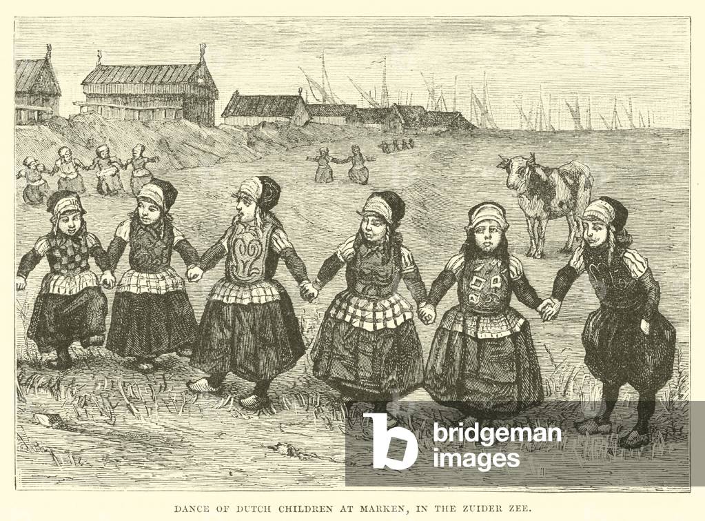 Dance of Dutch children at Marken, in the Zuider Zee (engraving)