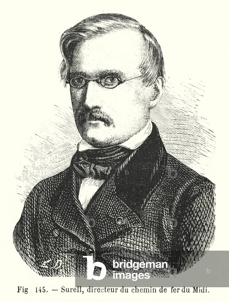 Surell, directeur du chemin de fer du Midi (engraving)