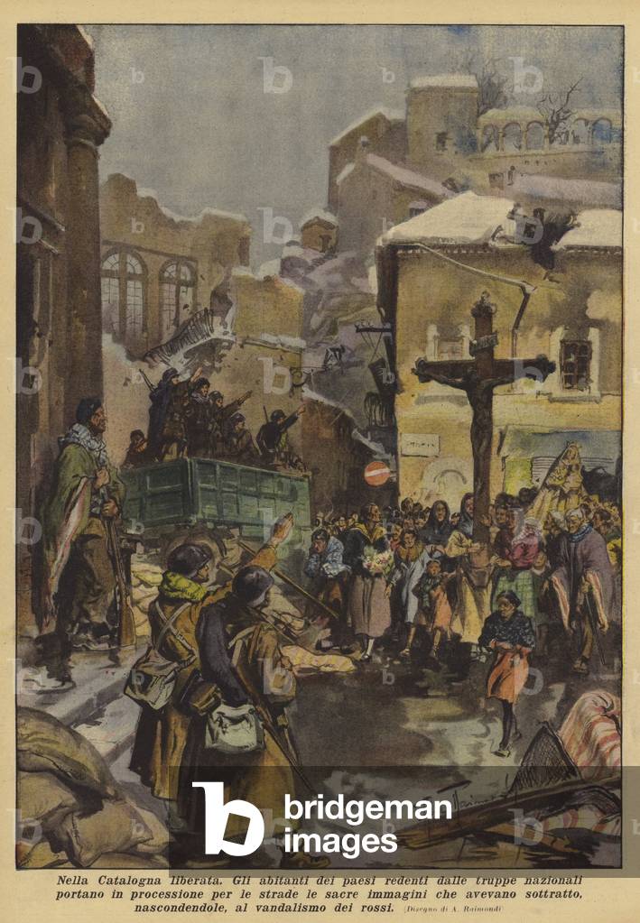 In liberated Catalonia (colour litho)