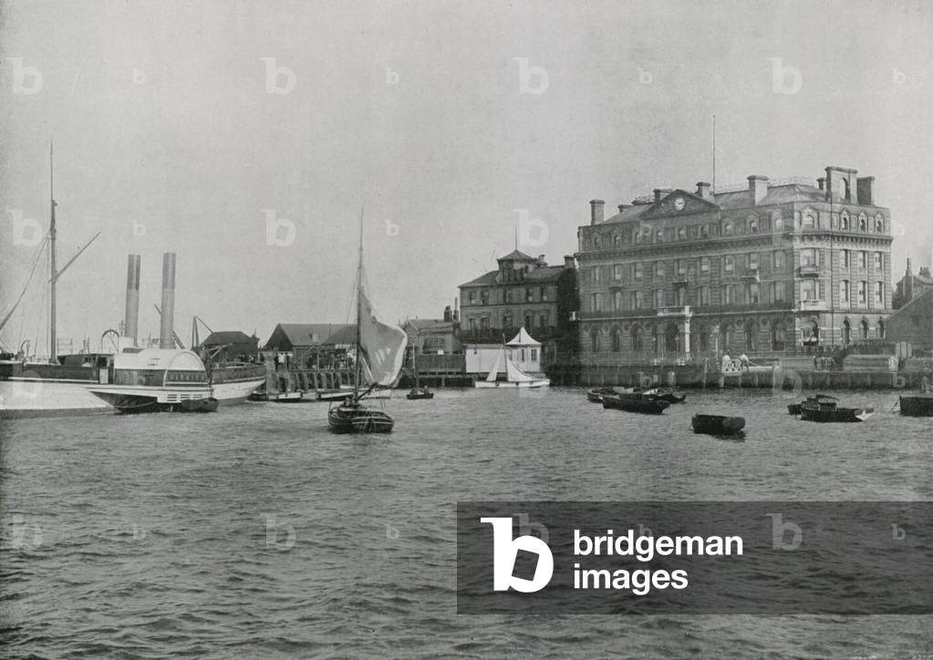 Harwich, the Quay and Great Eastern Hotel (b/w photo)