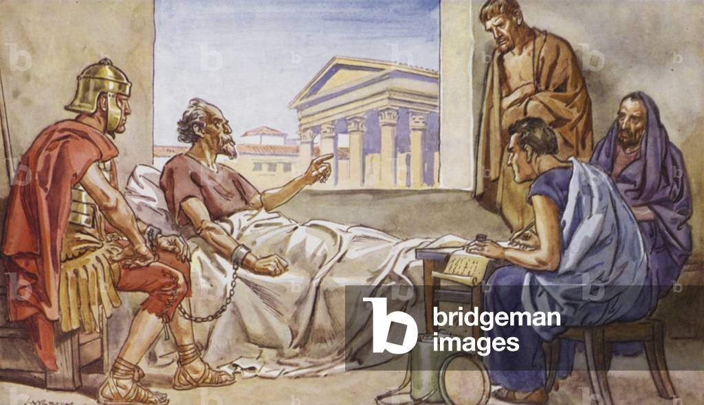 Paul in Rome (colour litho)