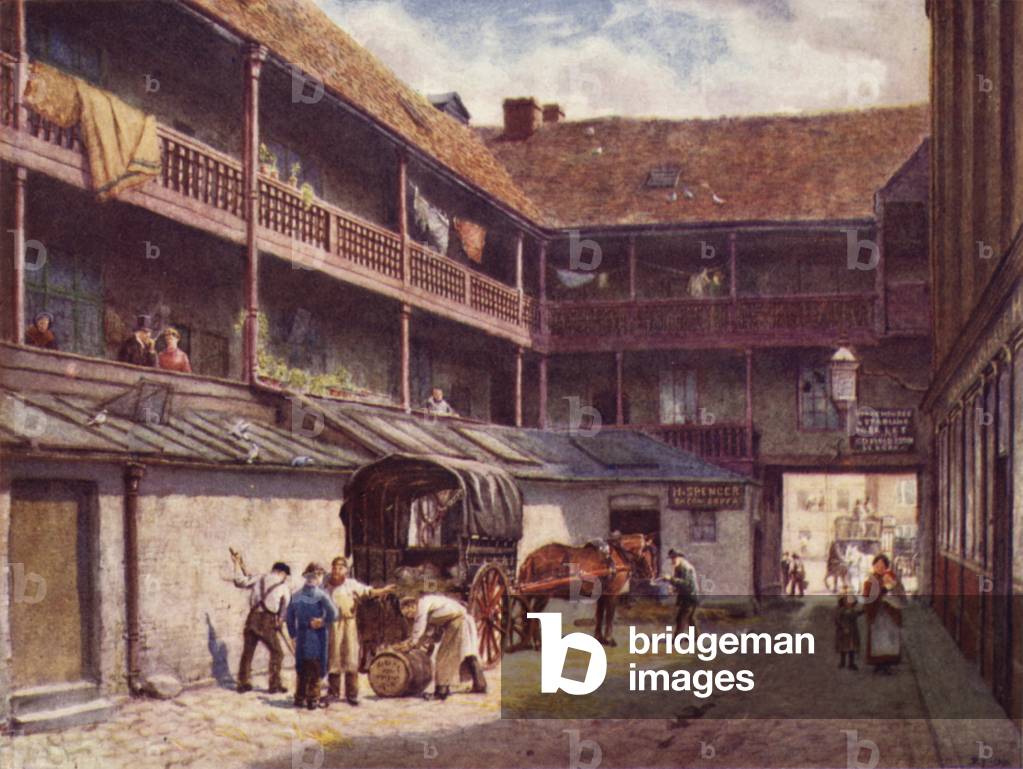 White Hart Inn, Southwark, 1884 (colour litho)
