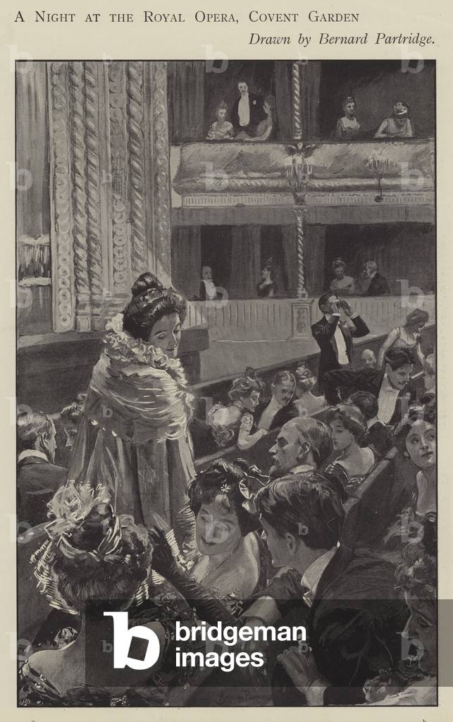 A night at the Royal Opera, Covent Garden, London (litho)