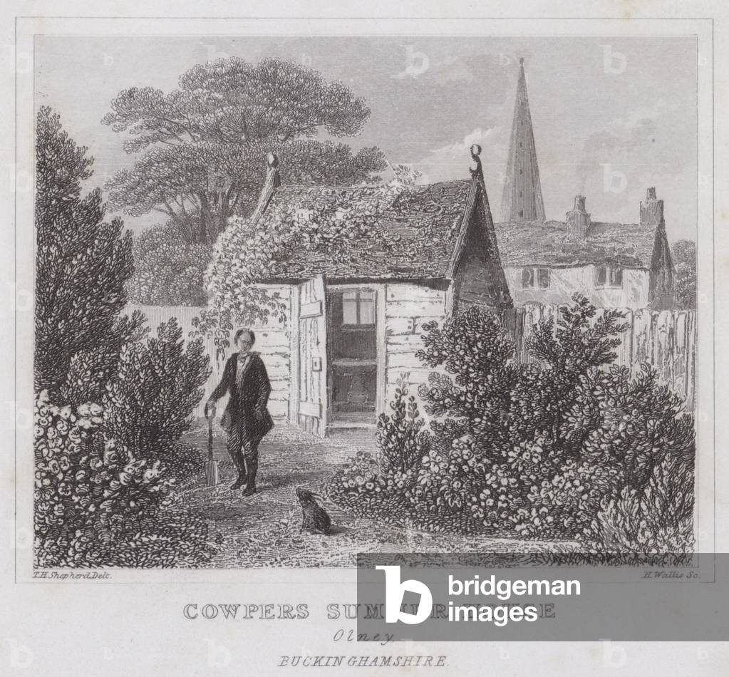 Cowper's Summer House, Olney, Buckinghamshire (engraving)