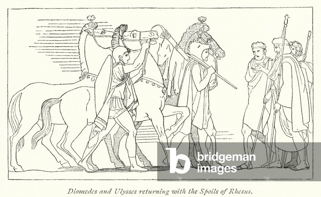Diomedes and Ulysses returning with the Spoils of Rhesus (litho)