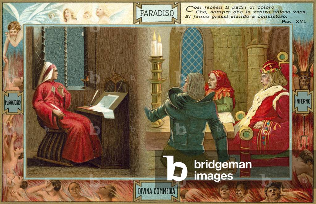 Illustration for Dante's The Divine Comedy (colour litho)