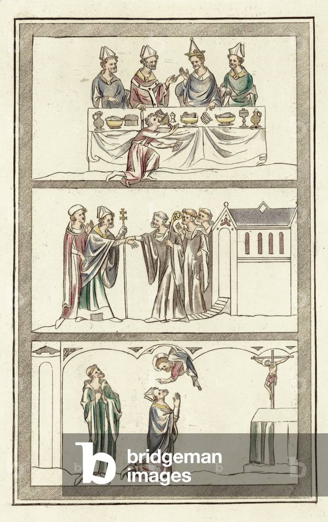 Life of Thomas Becket (coloured engraving)