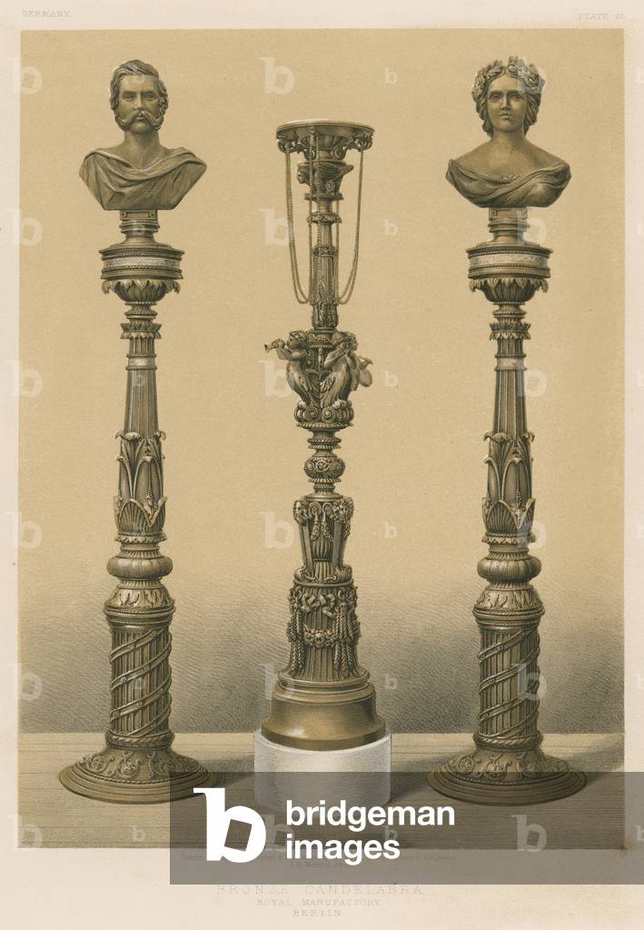 Bronze Candelabra, Royal Manufactory, Berlin (chromolitho)