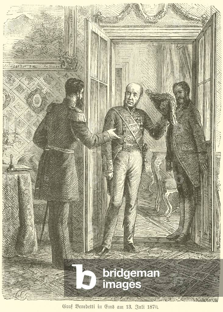 Count Benedetti at Ems, 13 July 1870 (engraving)