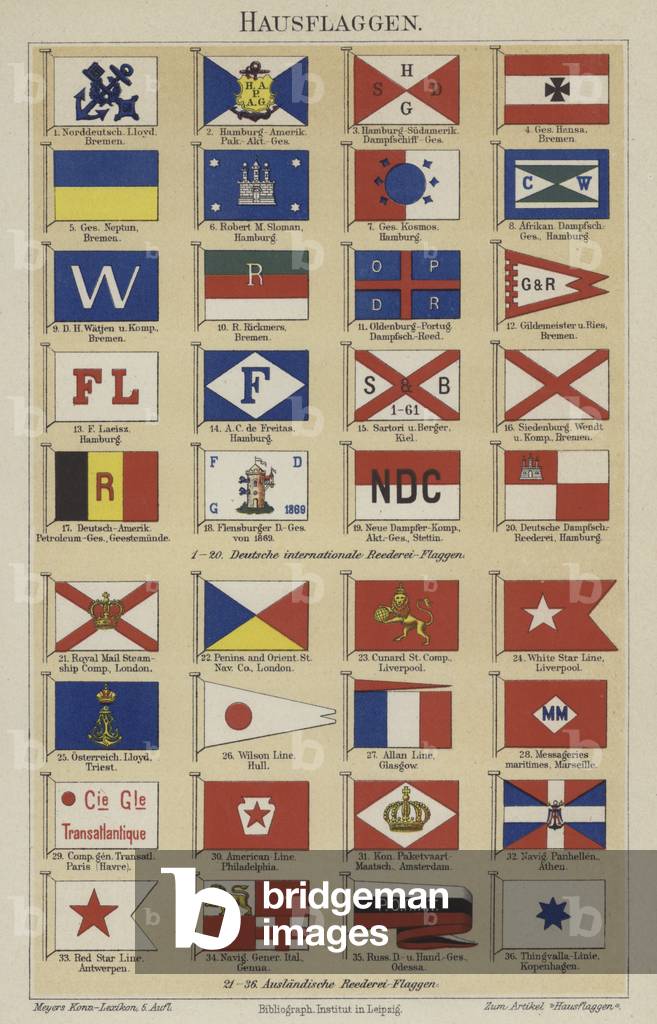 Flags of shipping lines and companies (colour litho)