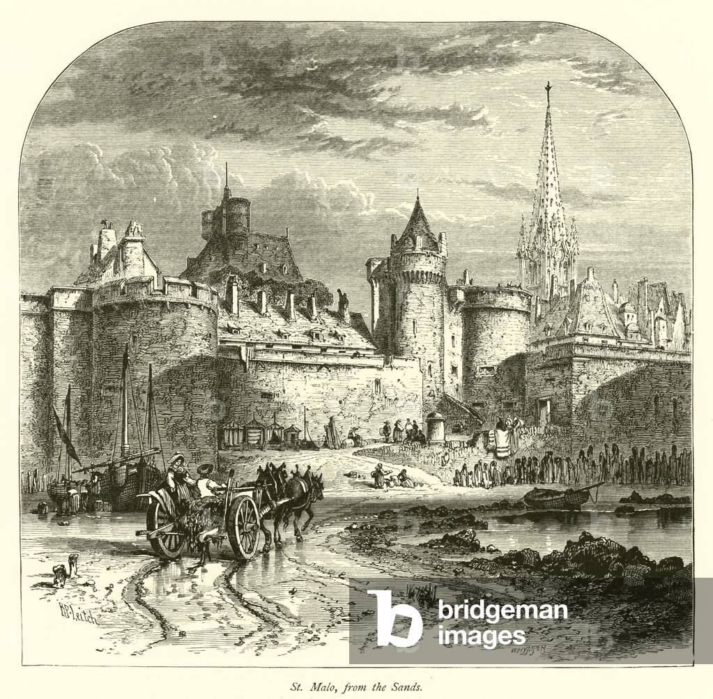 St Malo, from the Sands (engraving)